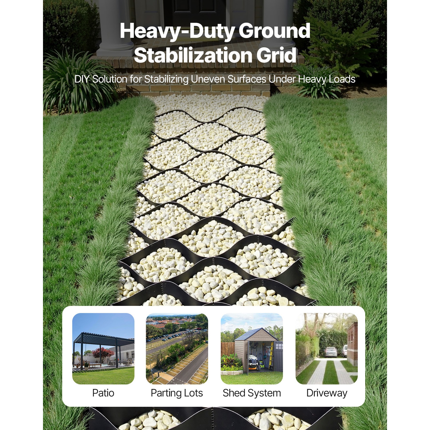 Ground Grid 2-Inch Depth Geocell Grid 26.87x3.94 FT / 8200x1200 Mm For Gravel_maomaolike.com